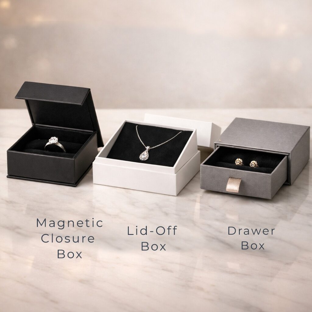 Which Jewelry Box Style Is Most Effective? Magnetic Closure vs Lid-Off vs Drawer